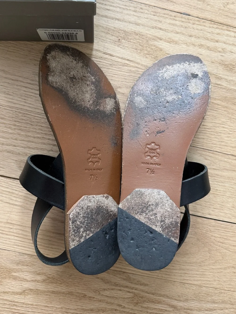 Everlane Black Leather Two‑Strap Slingback Sandals 7.5 - Picture 5 of 6